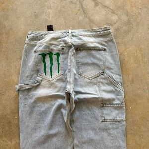 Baggy Carpenter Monster Double Knee Nova Jnco Styl Denim Y2k Grunge Jeans 36x32